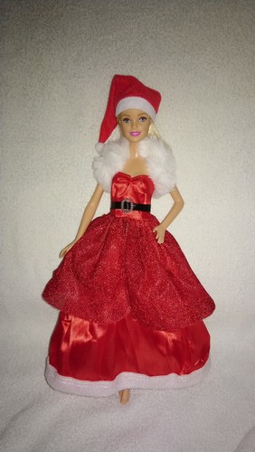 Barbie kleid nikolaus mütze - +,