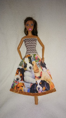 Barbie puppen kleid - kleid, hunde